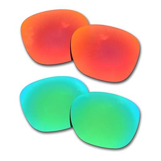 SOODASE per oakley garage rock occhiali da sole rosso/verde 2 coppie lenti di ricambio polarizzate