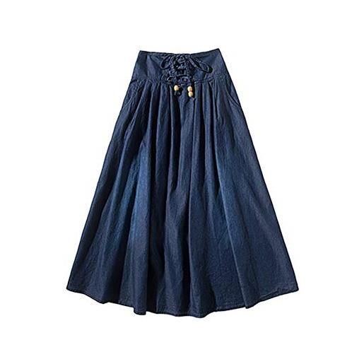 GladiolusA gonna di jeans donna lungo gonne denim skirts casual blu