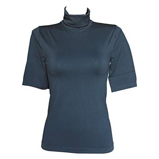 SENSI' dolcevita donna manica corta morbida microfibra senza cuciture seamless - made in italy