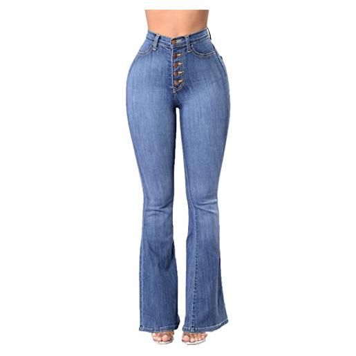ENENEN pantaloni svasati slim a vita alta da donna pantaloni svasati jeans casual a vita alta alla moda