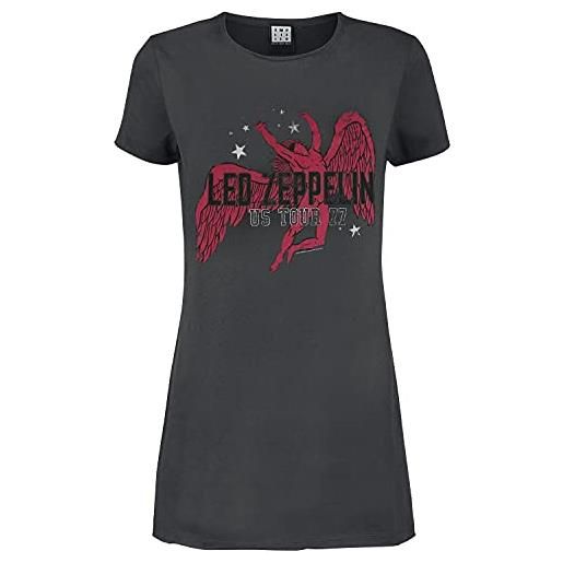 Led Zeppelin amplified collection - icarus donna miniabito carbone s 100% cotone