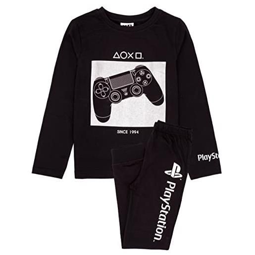 Playstation pigiamas ragazzi ragazzi a manica lunga manica nera maglietta 6-7 anni