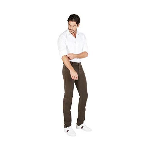 Holiday pantaloni uomo plat fustagno stretch, regular vita alta (marrone, 54 it / 50 eu)