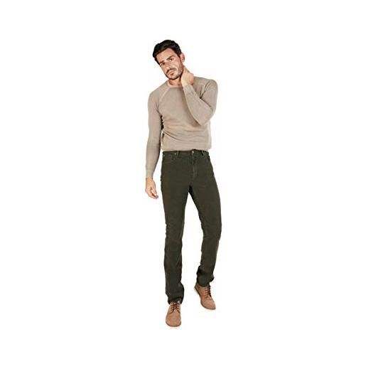 Holiday pantaloni uomo plat fustagno stretch, regular vita alta (marrone, 54 it / 50 eu)