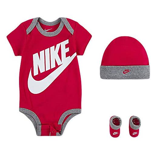 Nike futura logo 3pc set t-shirt, rosa (rush pink), (taglia produttore: 86/92) unisex-bambini