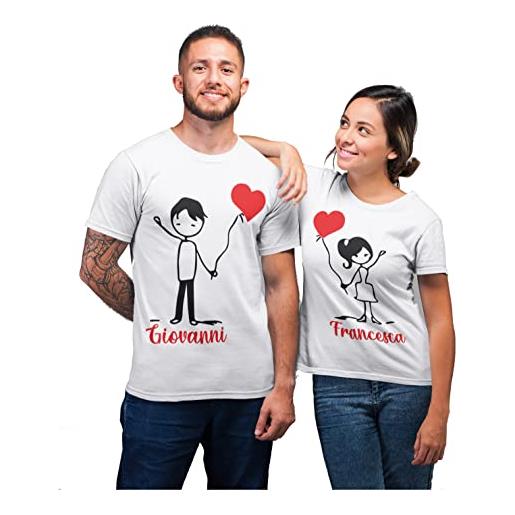 fashwork coppia t-shirt magliette personalizzabili san. Valentino palloncini regalo lui e lei innamorati anniversario matrimonio fidanzati innamorati