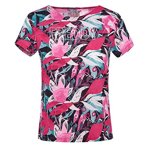 FREDDY - t-shirt in jersey modal a fantasia floreale all over, multicolor, extra small
