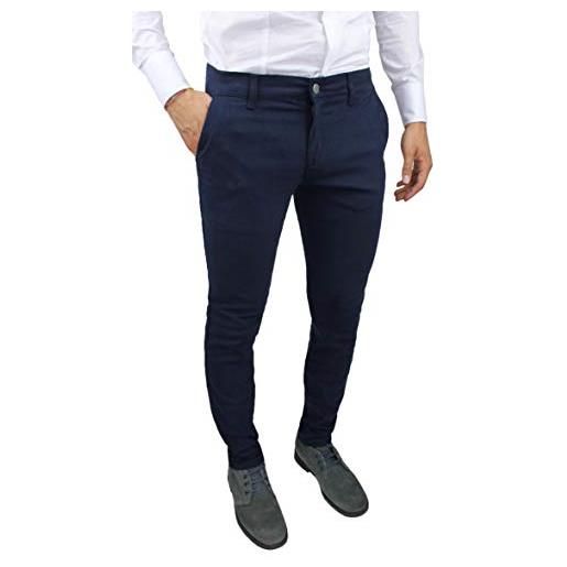 Battistini Mapo Jeans pantalone uomo c. Battistini jeans blu sartoriale slim fit aderente invernale casual (46)