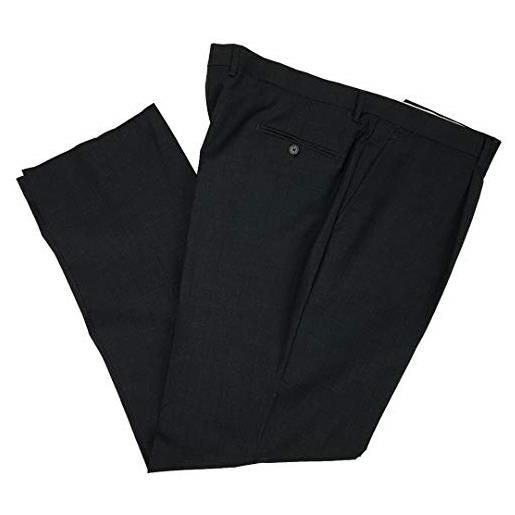 N+1 pantaloni uomo classici in pura lana di tasmania angelico gamba larga con pens (50 - grigio scuro)