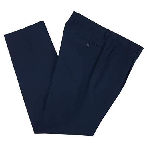 N+1 pantaloni uomo classici in pura lana di tasmania angelico gamba larga con pens (54 - blu)