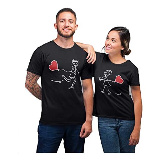 fashwork coppia t-shirt magliette innamorati - coppia - cuore - love - amore - palloncino - innamorati - idea regalo