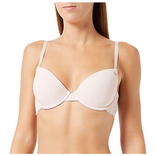 Emporio Armani second skin microfiber & lace push up bra with removable pads remov. Pads, rosa (cipria), 36b donna