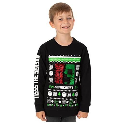 MINECRAFT christmas jumper boys boys creeper tnt flip wituil sweater 6 anni