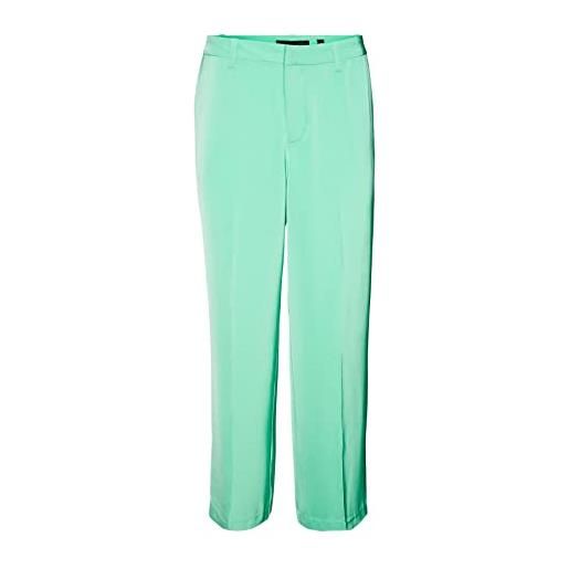 Vero Moda pantalone taglio classico gamba morbida e vita alta con passati per cintura. Verde 38w / 32l verde acqua