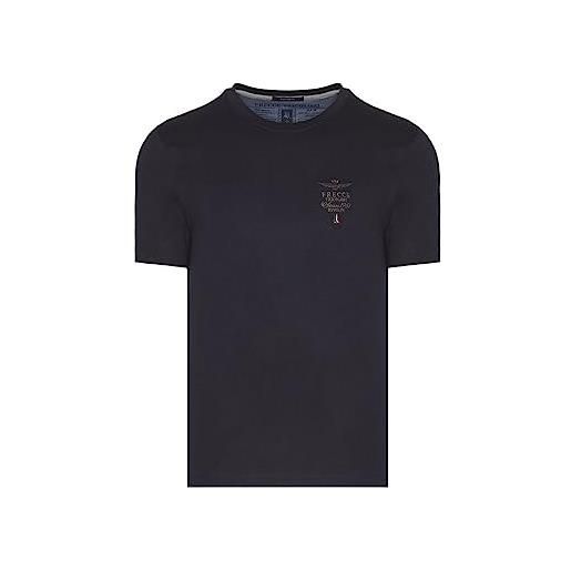 Aeronautica Militare t-shirt manica corta da uomo marchio, modello basica jersey frecce tricolori 231ts2062j592, realizzato in cotone. Blu