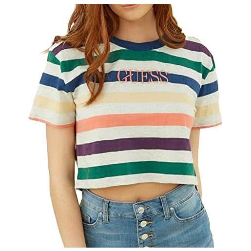 Guess t-shirt a righe da donna multicolore stripe, variopinto, m