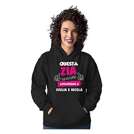 fashwork Felpa Regalo Zia Personalizzabile Idea Regalo Donna Questa Zia Speciale appartiene a (Nome dei Nipoti