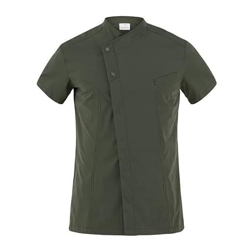 GIBLOR'S giacca polivalente uomo harry, manica corta, 100% poliestere g-tech pro, wash&go (verde militare, xl)