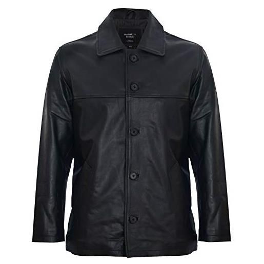 Infinity Leather giacca da motociclista da uomo in pelle marrone 100% casuale zip trapuntato da corsa xl