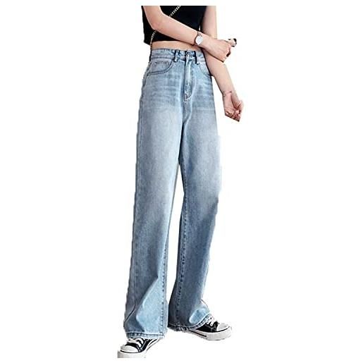 ZRDSZWZ affidabile pantaloni denim pantaloni sciolto durevole jeans per pantaloni wild urban style indossabile fondo dritto (colore: 26-, taglia xs)