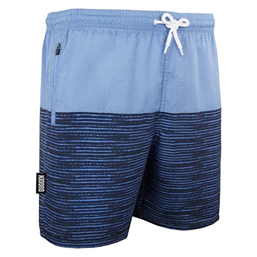 Guggen Mountain pantaloncini da bagno da uomo pantaloni da spiaggia costumi da bagno shorts da bagno uomo con motivo striscia blu l