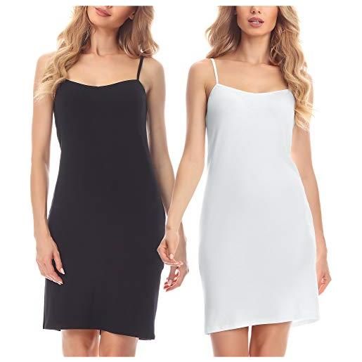 Merry Style abitino sottoveste donna 2pack ms10-203(2pack-nero/bianco, xs)