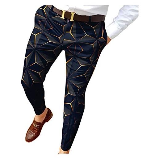 Xmiral pantaloni da uomo slim fit con stampa zip e bottoni pantaloni da uomo pantaloni lunghi casual da uomo pantalone elasticizzato elegante