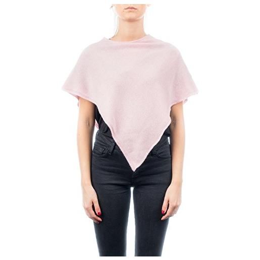 DALLE PIANE CASHMERE - poncho corto 100% cashmere - donna, colore: rosa, taglia unica