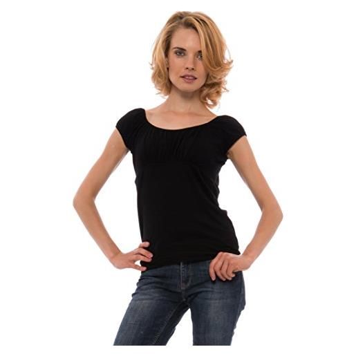 SENSI' t-shirt donna scollo arricciato manica corta micromodal traspirante senza cuciture seamless made in italy