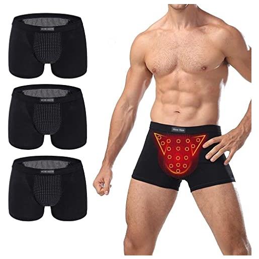 SXLLZSLC 3 confezioni, intimo uomo allargato pantaloncini comfort terapia magnetica sanitaria tronchi sexy slip boxer