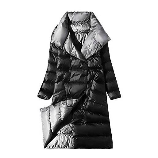 DAIHAN donna capispalla inverno caldo reversibile giubbotto cappotto leggero due tasche piumino imbottito trapuntata parka outwear manica lunga chic nero 4xl