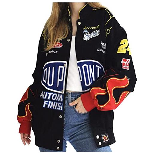 ticticlily bomber jacket giacca donna giacca sportiva jackets vintage streetwear con tasca outwear cerniera bomber college sweat jacket patchwork oversized giacche cappotto a10 blu l