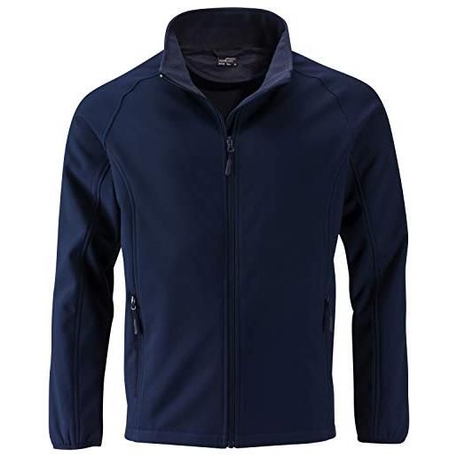 James & Nicholson men's promo softshell jacket cappotto, blu (navy/navy), s uomo