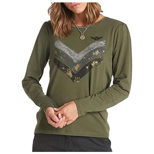 Aeronautica Militare t-shirt donna girocollo ts1799 verde militare tg xs, s, m b1/0018, xs