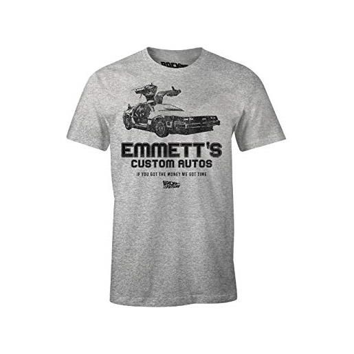 Cotton Division ritorno al futuro maglietta da uomo emmett's custom cars delorean grey - xl