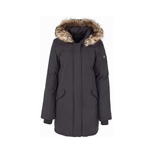 Geographical Norway dinasty lady - parka grande da donna - cappotto invernale caldo - giacca casual a maniche lunghe (grigio scuro m taglia 2)