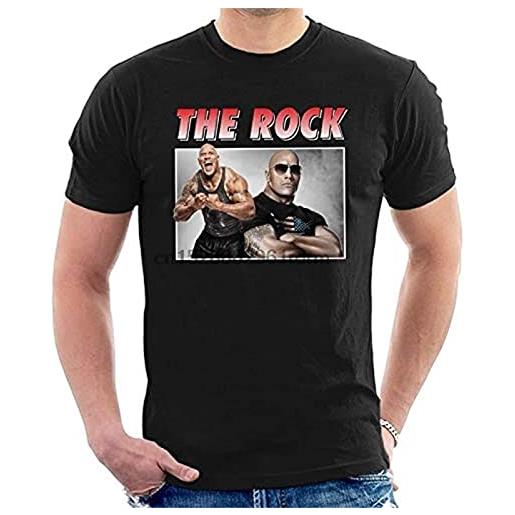 MEIGUI clothing dwayne the rock johnson montage mens t shirt black colour1 l