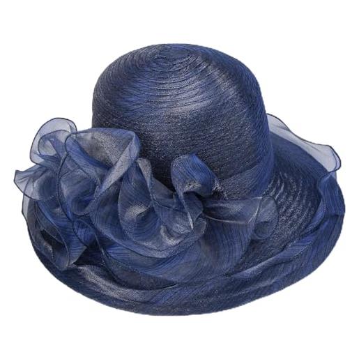 UTOWO kentucky fascinator - cappello da donna, in organza, da cocktail, da festa, da cerimonia nuziale, da cerimonia nuziale, blu navy scuro, m