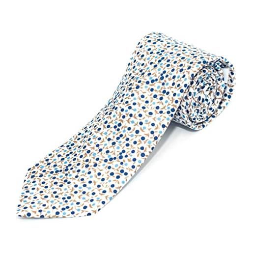 Illogico cravatta in seta bianca con design a pois multicolor