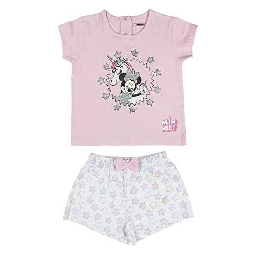Disney minnie mouse pigiama per neonata, super morbido e accogliente, pigiama 100% cotone, design unicorno, set 2 pezzi, regalo per bambina, 12 a 36 mesi (12 mesi)