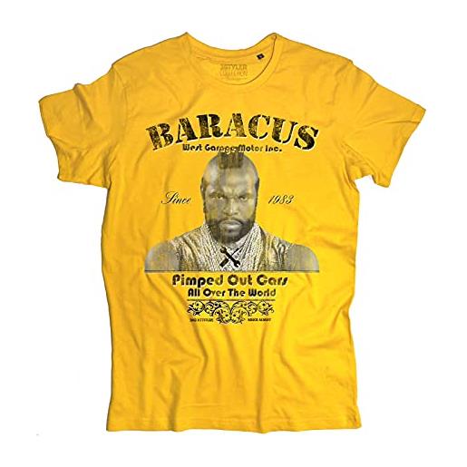 3styler t-shirt uomo mr. T baracus - p. E. Pessimo elemento - b. E. Bad element - a-team shirt - linea vintage - cotone organico 140 gr/mq