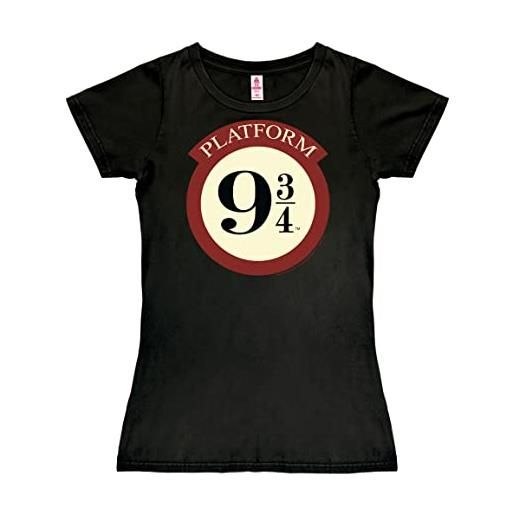 Logoshirt®️ harry potter - hogwarts express - binario 9 3/4 i maglia - t-shirt stampate - donna i nero i design originale concesso su licenza, taglia xs