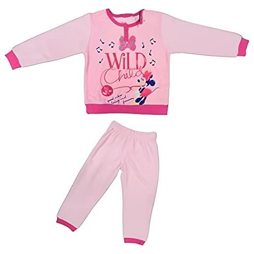 Lingerie Shop pigiama da bambina invernale in morbido pail coral manica e pantalone lungo con polsino caldo anni 3/4/5/6/7/8 (5 anni 110 cm, rosa)