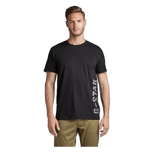 G-STAR RAW men's side stencil t-shirt, nero (dk black d22780-336-6484), m