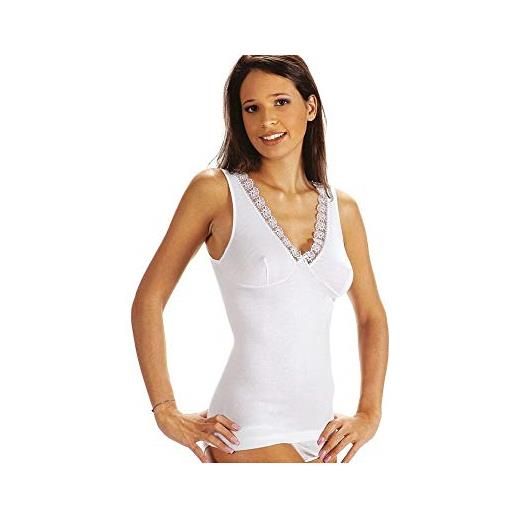 VAJOLET canotta cotone donna spalla larga forma del seno art. Sl 5721-6, bianco