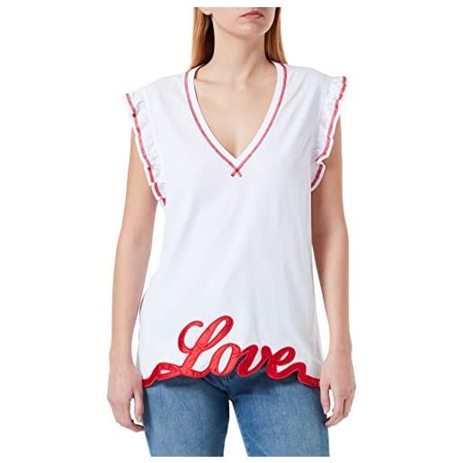 Love Moschino t-shirt with love embroidery, bianco, 46 donna