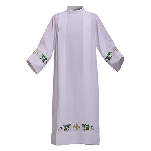 BLESSUME indumento della chiesa liturgica del pulpito del sacerdote cattolico alb pieghettato, bianco 8. , xl
