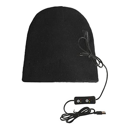 Eyccier cappello riscaldato elettrico usb ricaricabile ricaricale calda e berretto da riscaldamento inverno per uomo donna nera