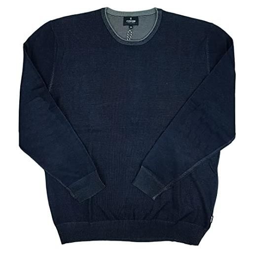 Coveri maglione maglioncino pullover con toppe sportivo uomo taglie forti comode (4xl - nero)