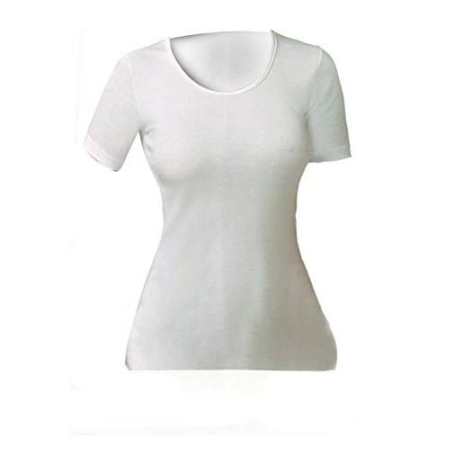 JADEA 3 t-shirt mezza manica donna in cotone mercerizzato profilo raso art. 9005 (5, bianco)